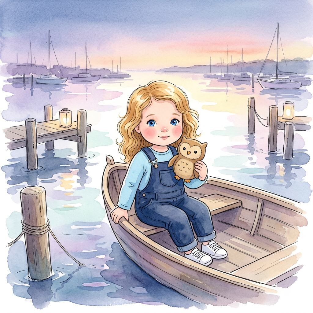 Cover illustration for Emma and the Sleepy Little Boat