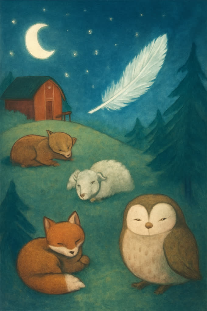 Cover illustration for Little Feather's Hush-Hush Journey