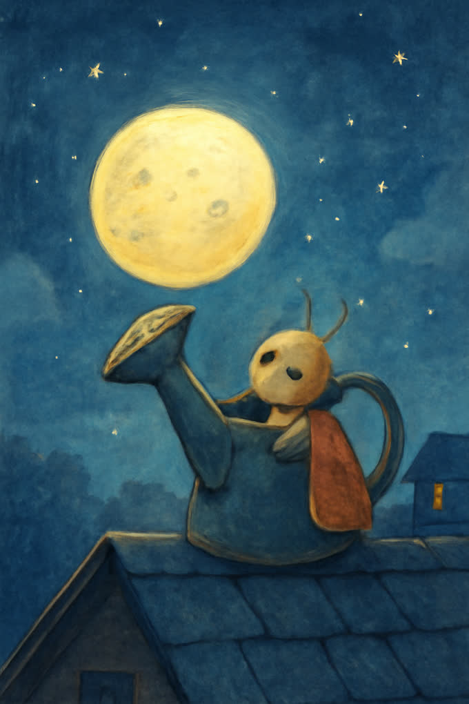 Cover illustration for Mina and the Wobbly Moon