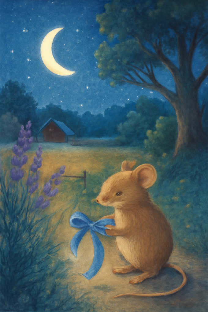 Cover illustration for The Blue Ribbon at Bedtime