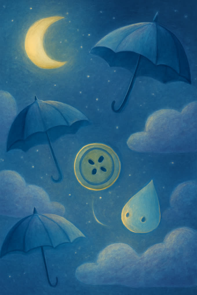 Cover illustration for The Button in the Umbrella Sky
