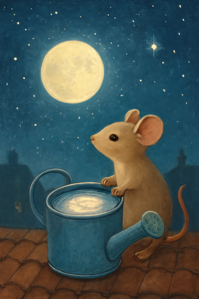 Cover illustration for The Moon in the Watering Can