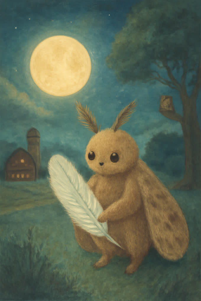 Cover illustration for The Moth and the Moonlit Feather