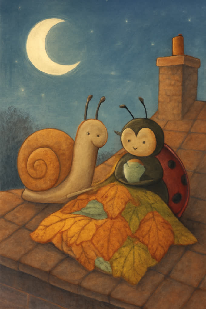 Cover illustration for The Rooftop Leaf Quilt