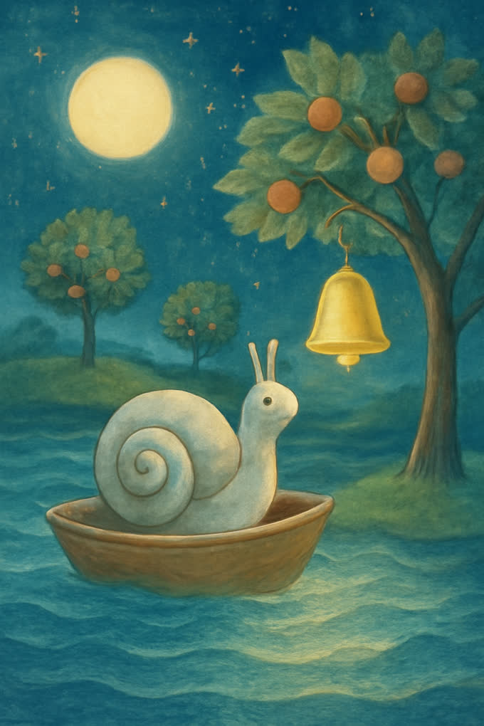 Cover illustration for The Silver Snail and the Dream-Bell
