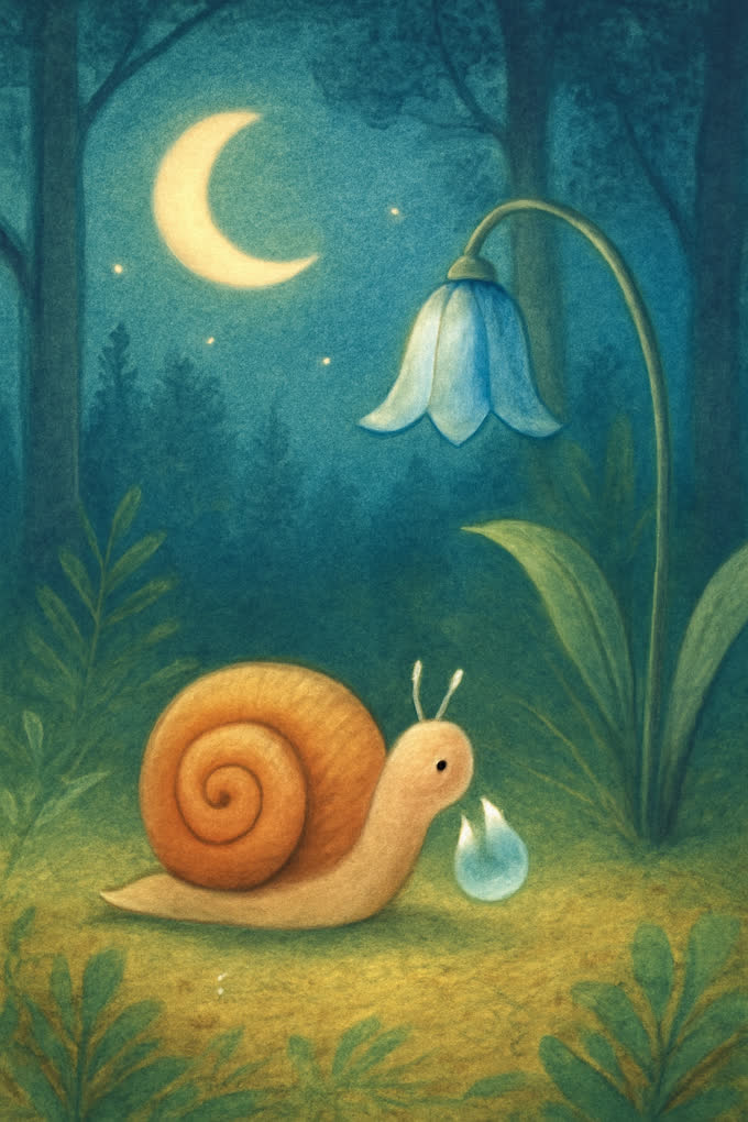 Cover illustration for The Snail and the Dewdrop