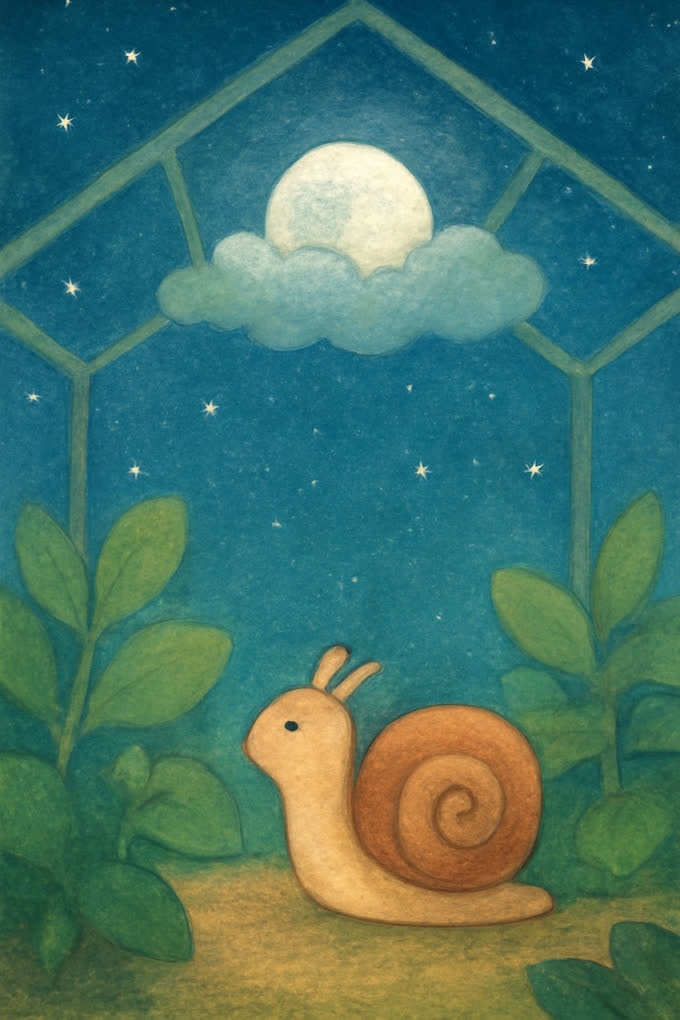 Cover illustration for The Snail and the Silver Moon
