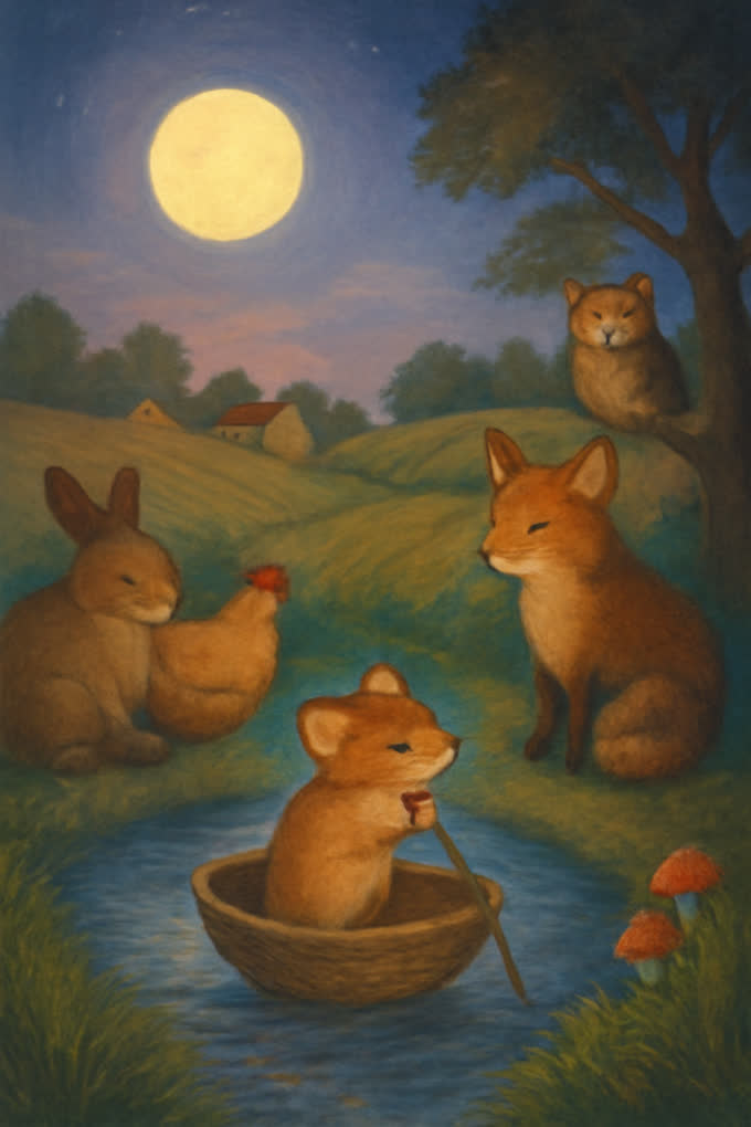 Cover illustration for The Walnut Boat at Dusk