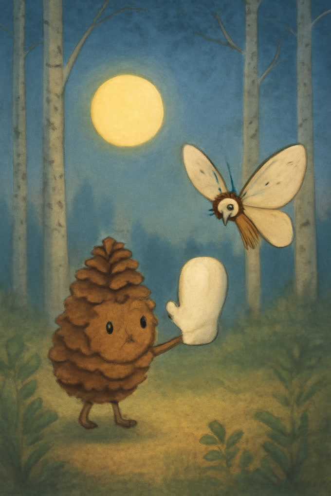 Cover illustration for Tumble and the Moon-White Mitten